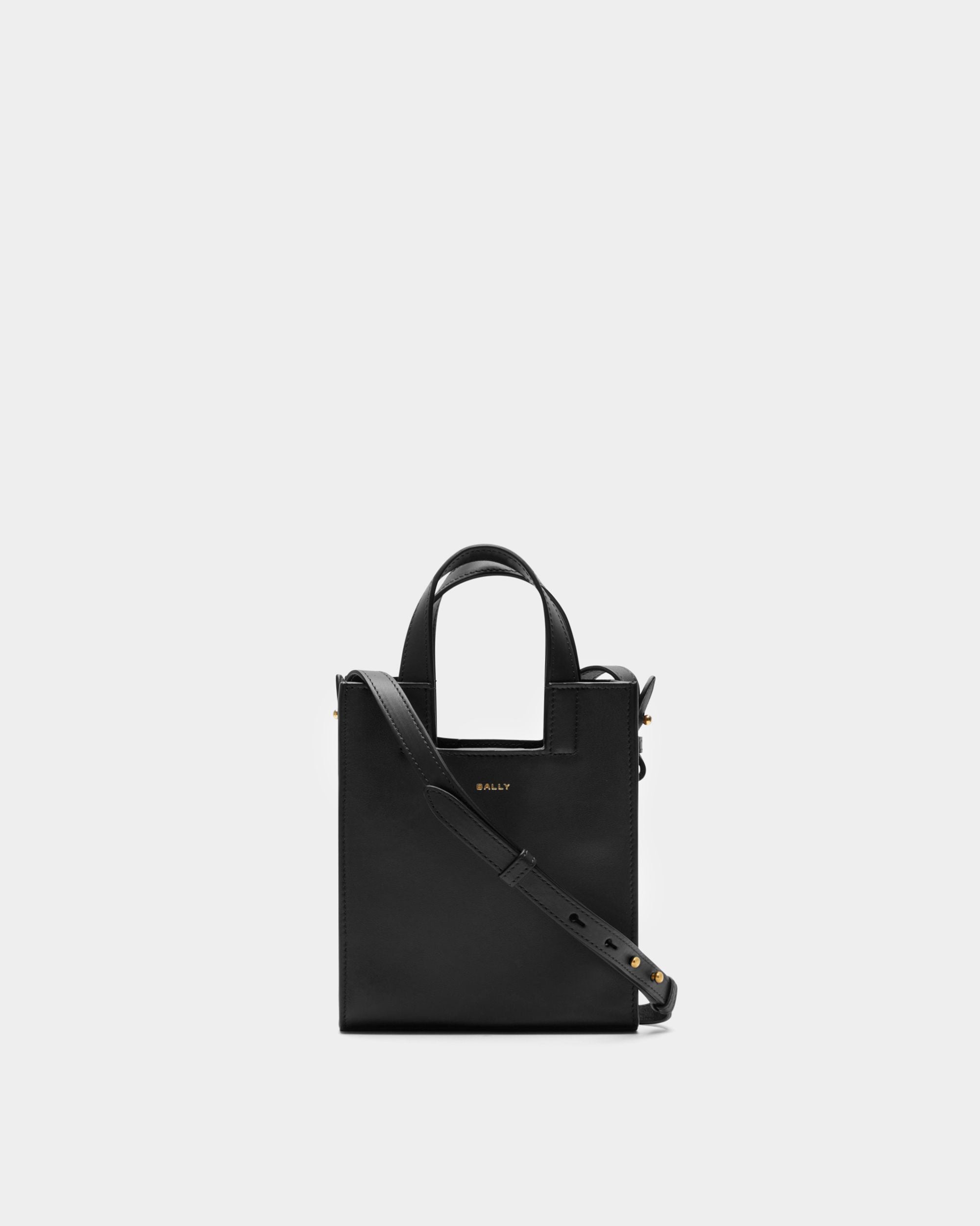 Kleine Easy Bally Tragetasche Aus Leder In Schwarz