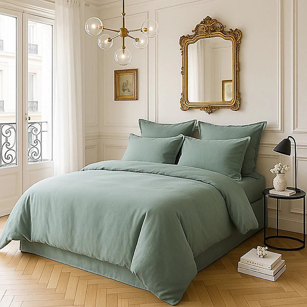 Housse de couette en satin de coton Uni