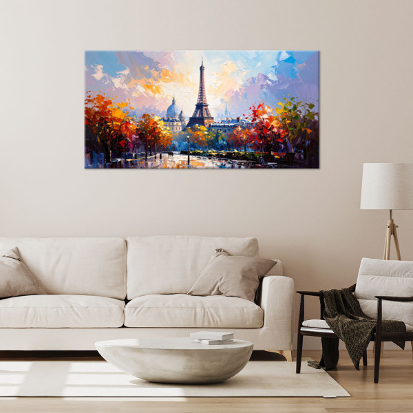 Obraz canvas do salonu sypialni, Paryż Wieża Eiffla jak malowany 80x40