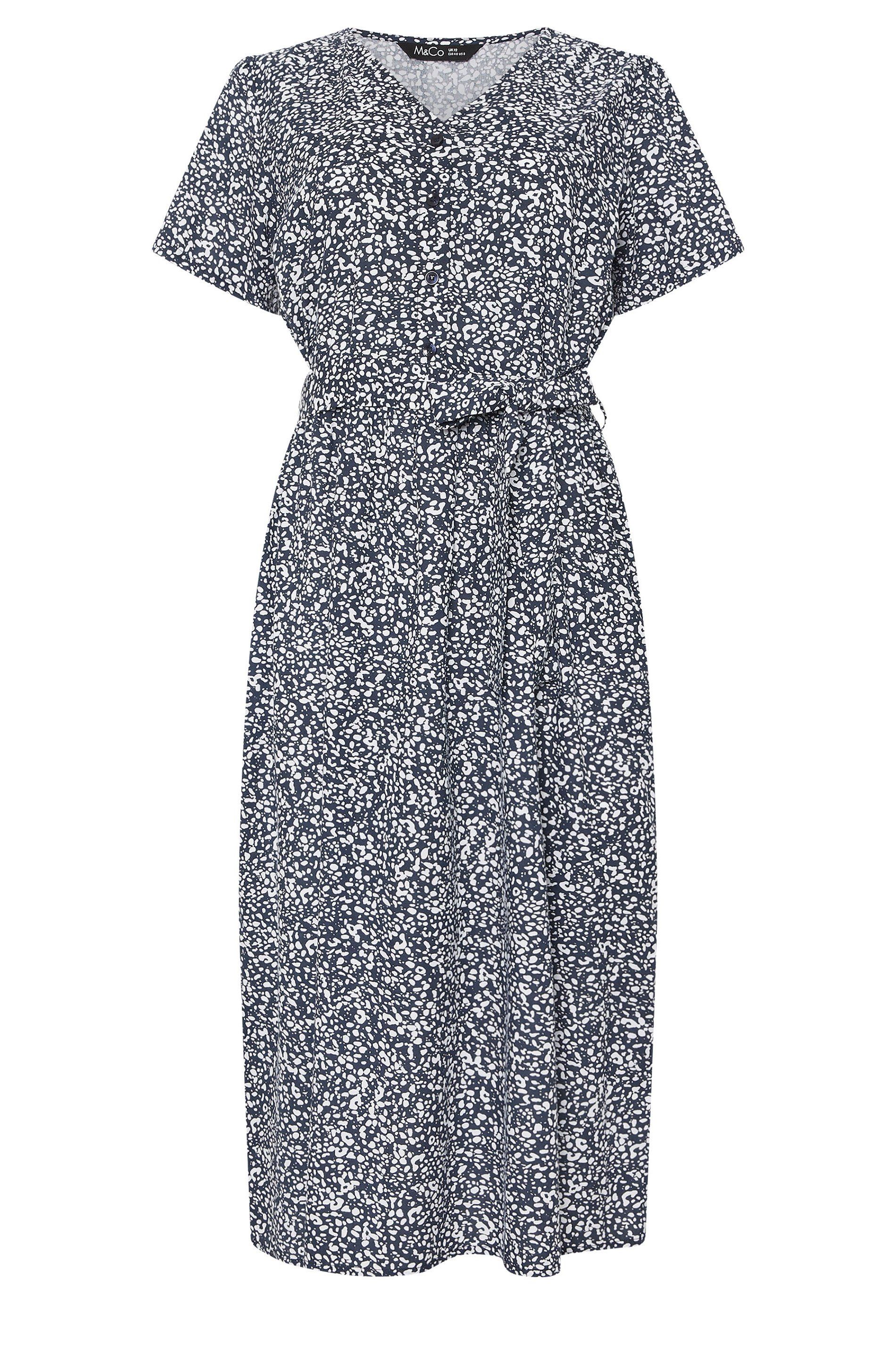 M&Co Print Printed Belted Midi Dress