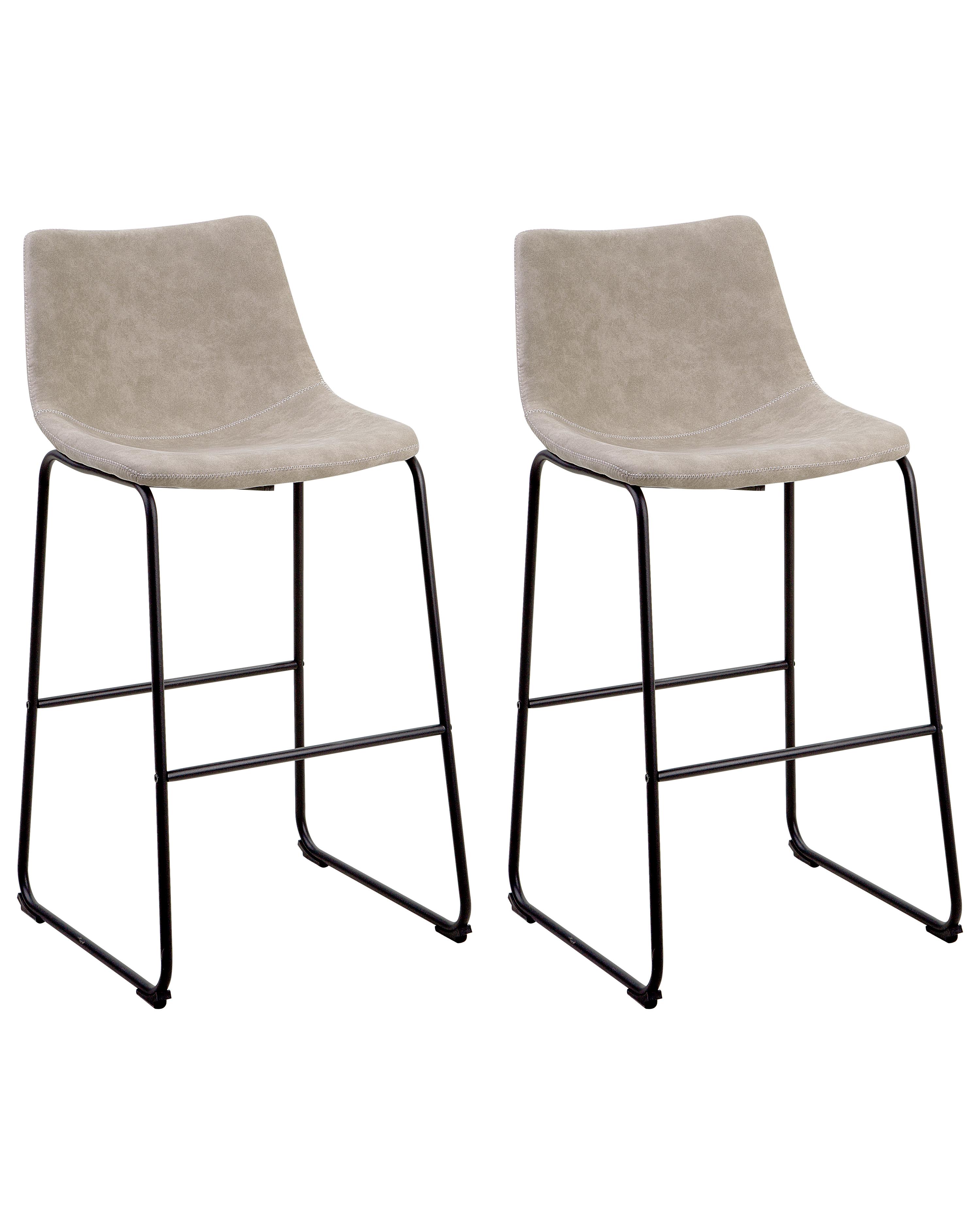Set of 2 Bar Chairs FRANKS Beige
