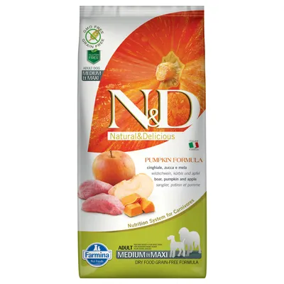 Farmina N&D Grain Free Pumpkin Adult Medium & Maxi with Boar & Apple