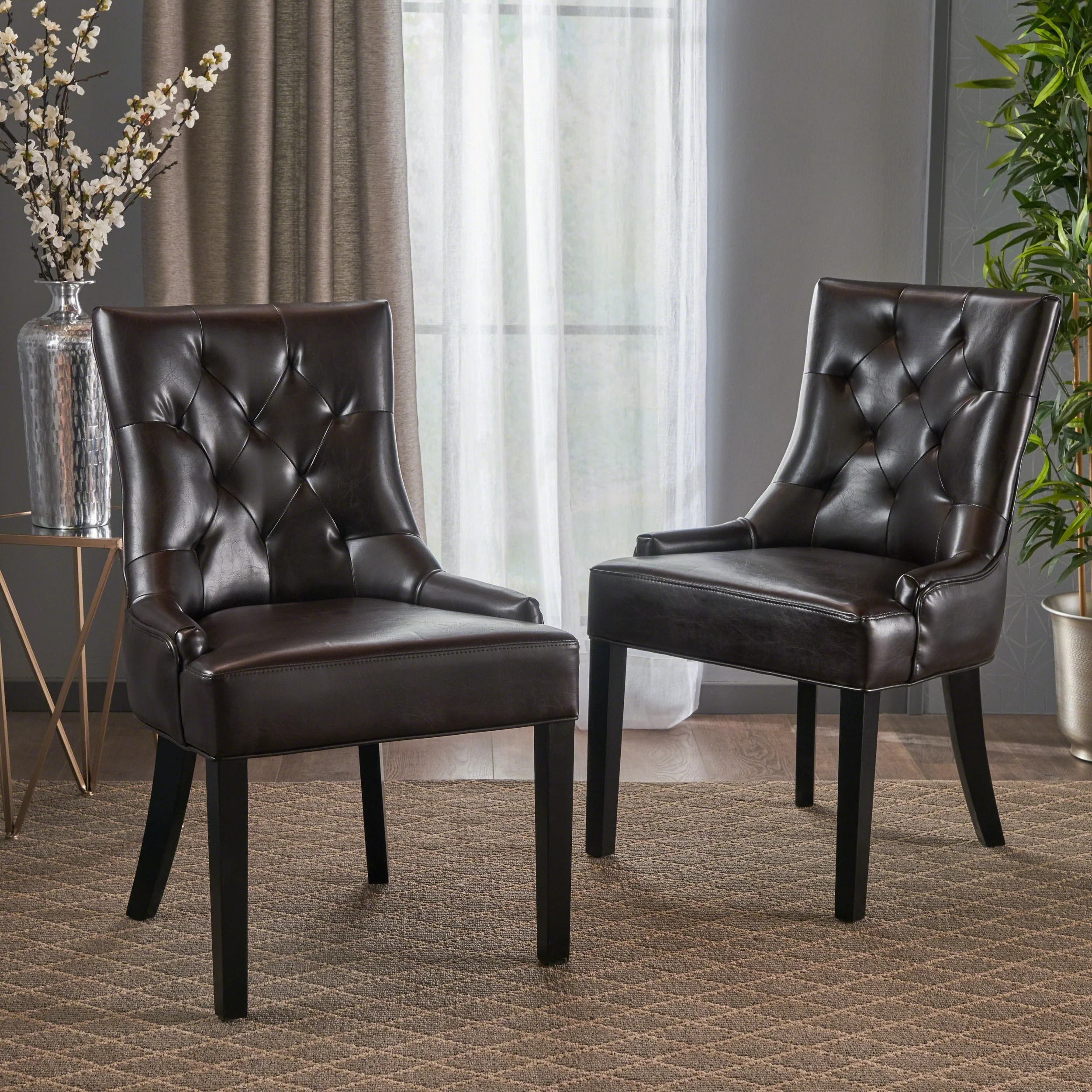 Cheney Tufted Dining Chairs (Set of 2) by Christopher Knight Home