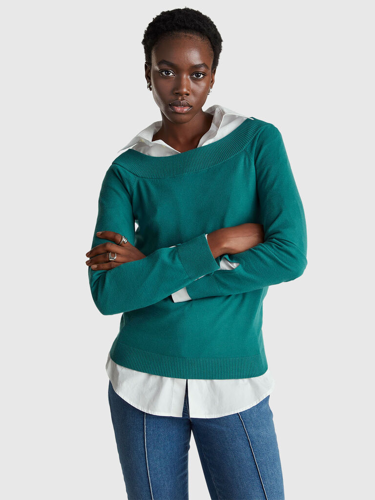 Bardot neck sweater