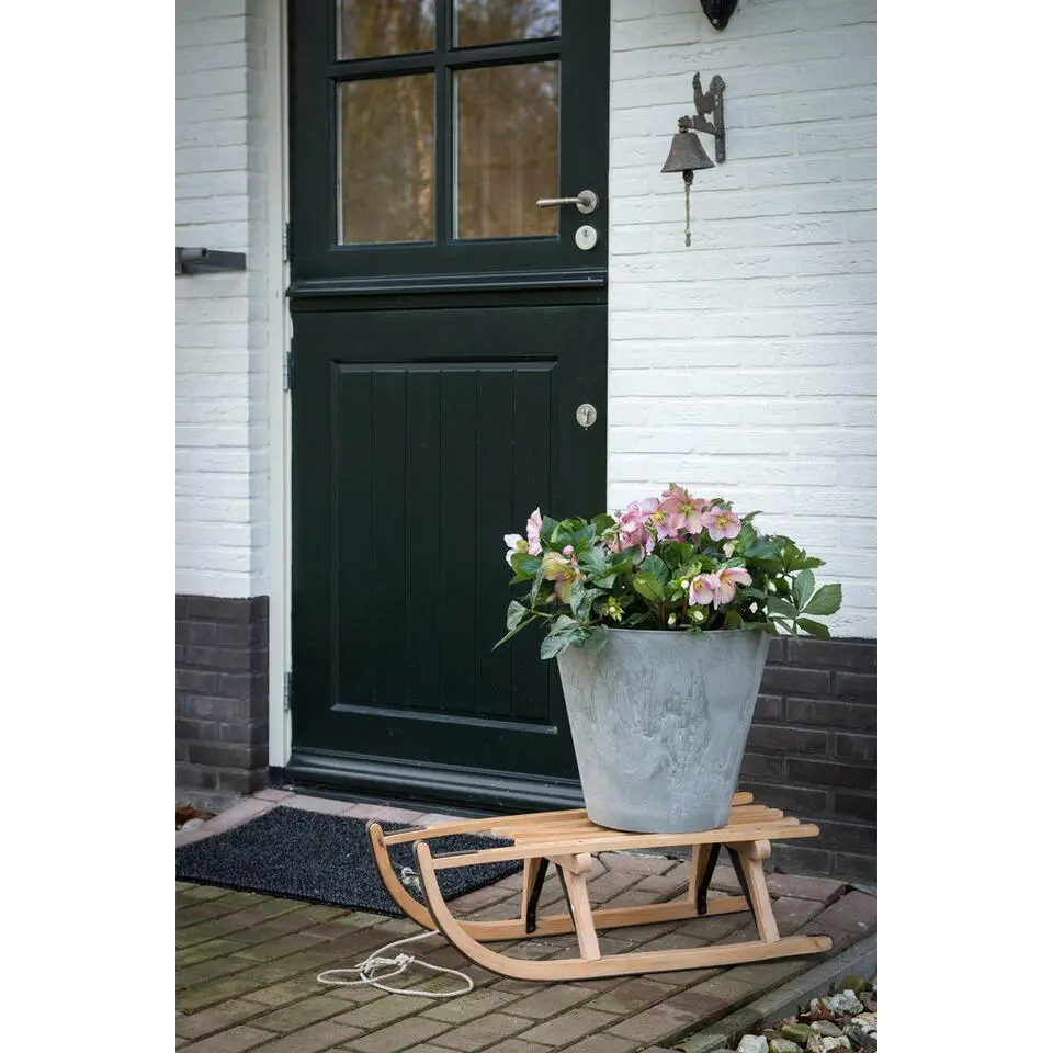 Artstone Bloempot Claire - grijs - 43x39 cm - met drainagesysteem