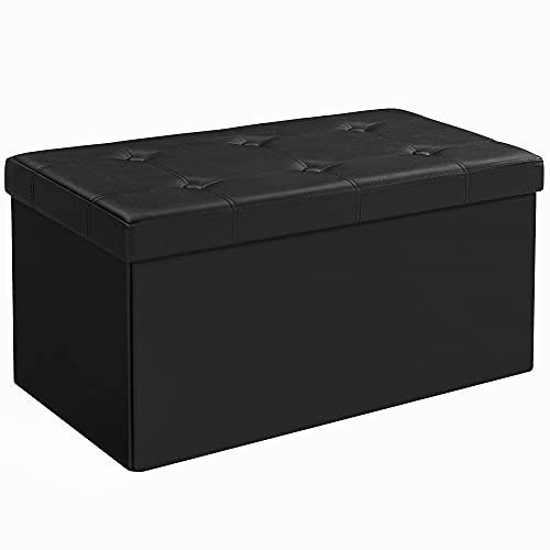 Otomana z pojemnikiem 80L dla 2-3 osób, czarna, 300 kg obciążenia