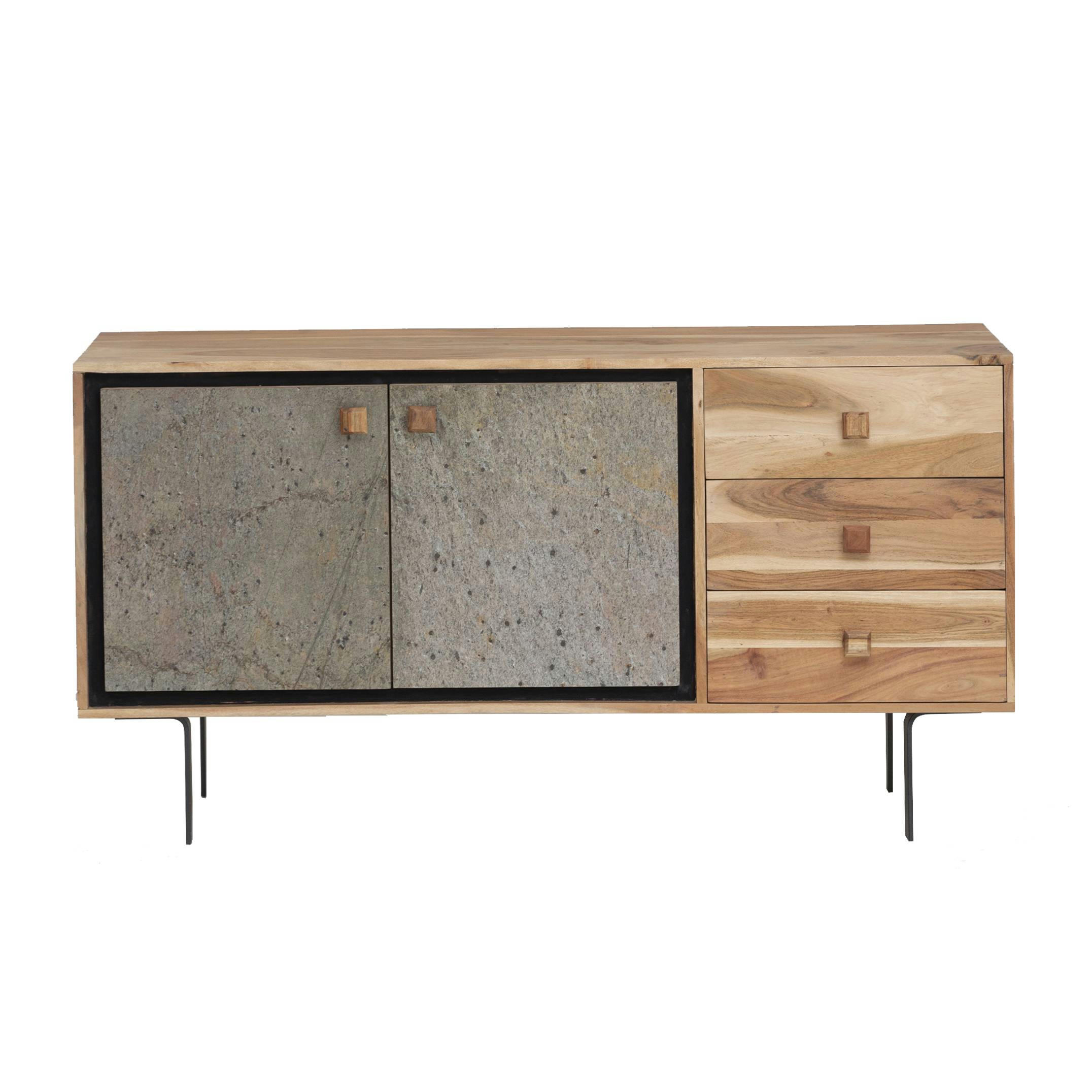 COME - Buffet en bois marron 145 cm