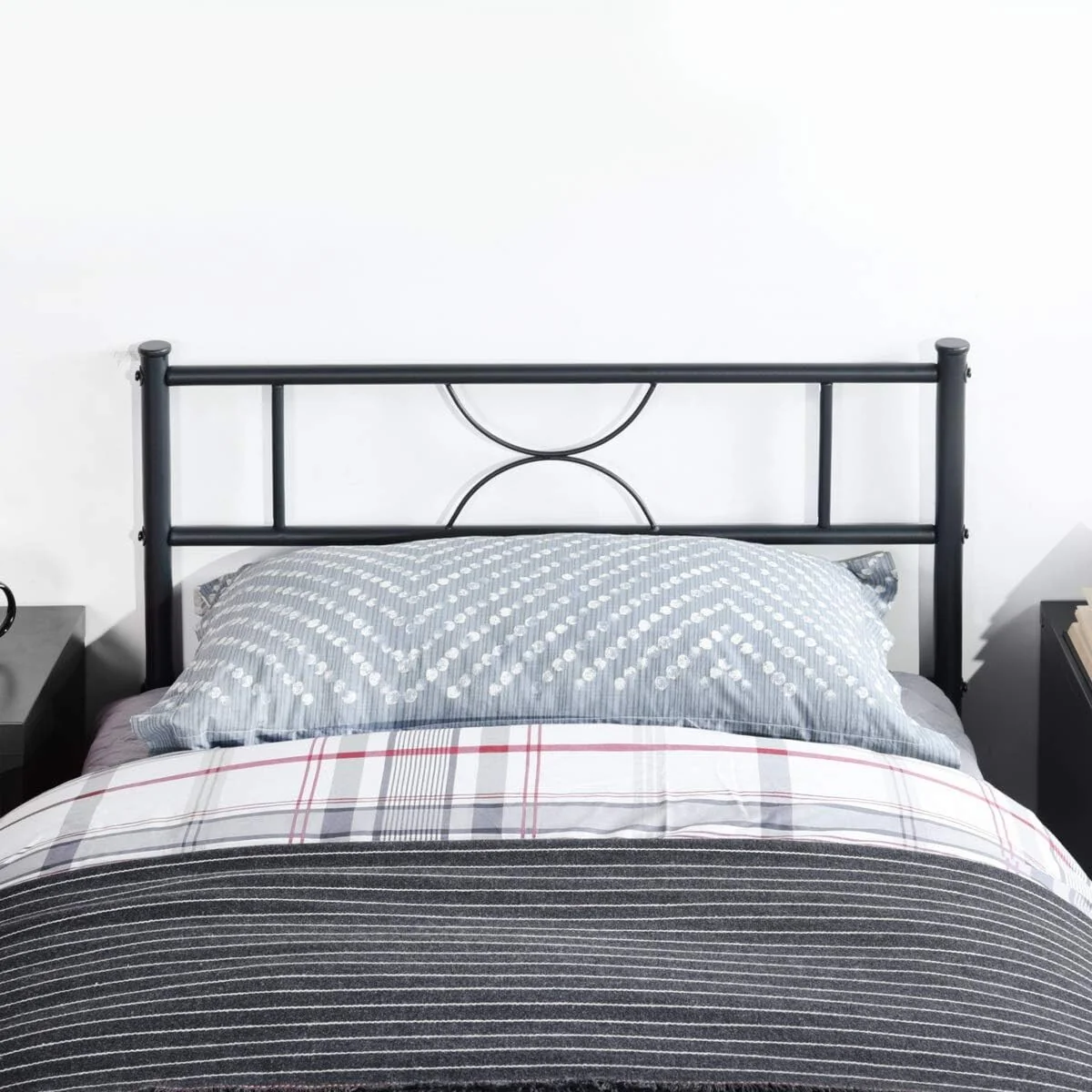 Twin Size Bed Frame Platform Metal with Headboard/Underbed Storage/Steel Slats, Heavy-Duty Mattress Foundation