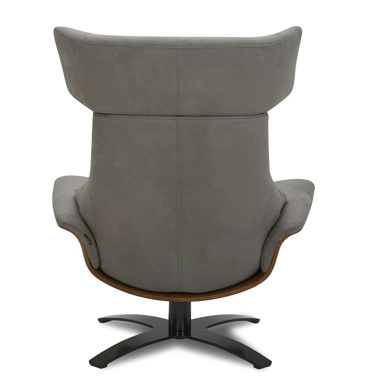 NAOS - Fauteuil en Microfibre et chêne Naturel - Microfibre Anthracite