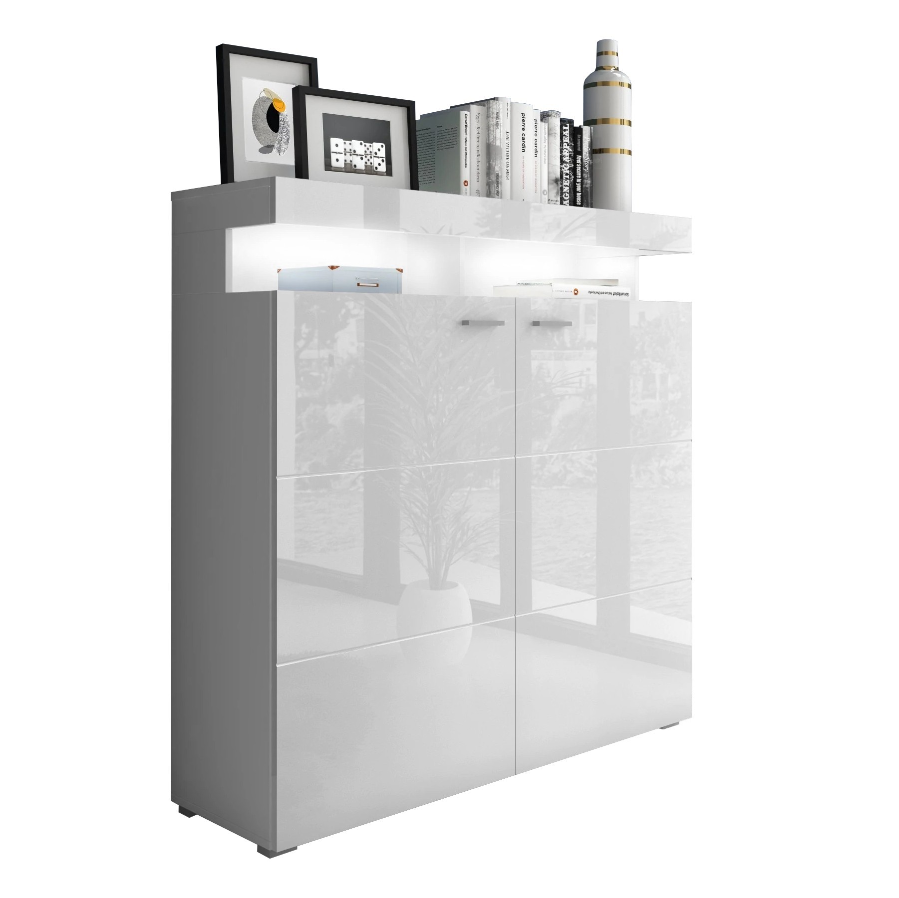 Komoda VANCOUVER W9.832 w białym połysku LED