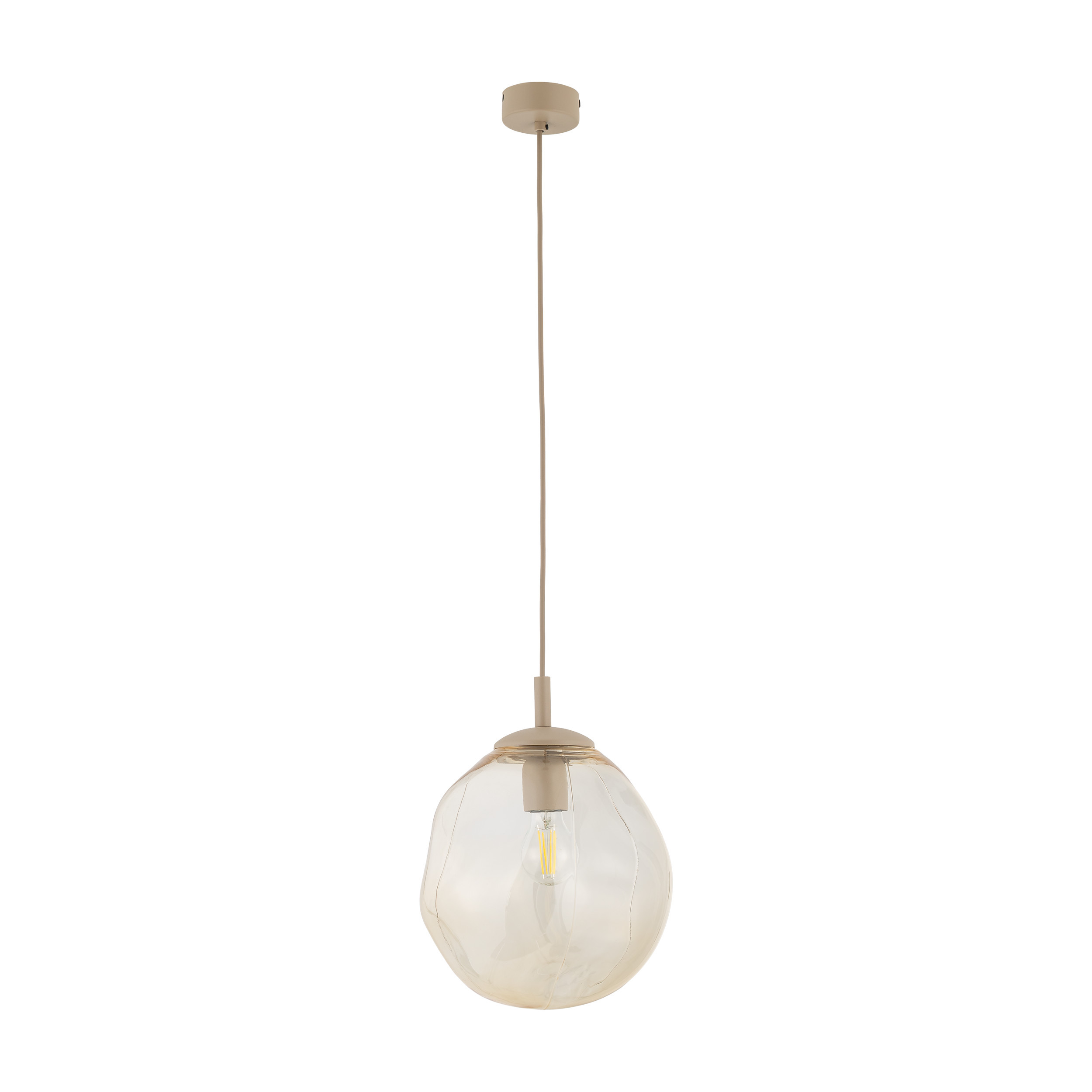 Beżowa Lampa Wisząca Tk Lighting Lava M Koniakowy Nieregularny Klosz 1Xe27