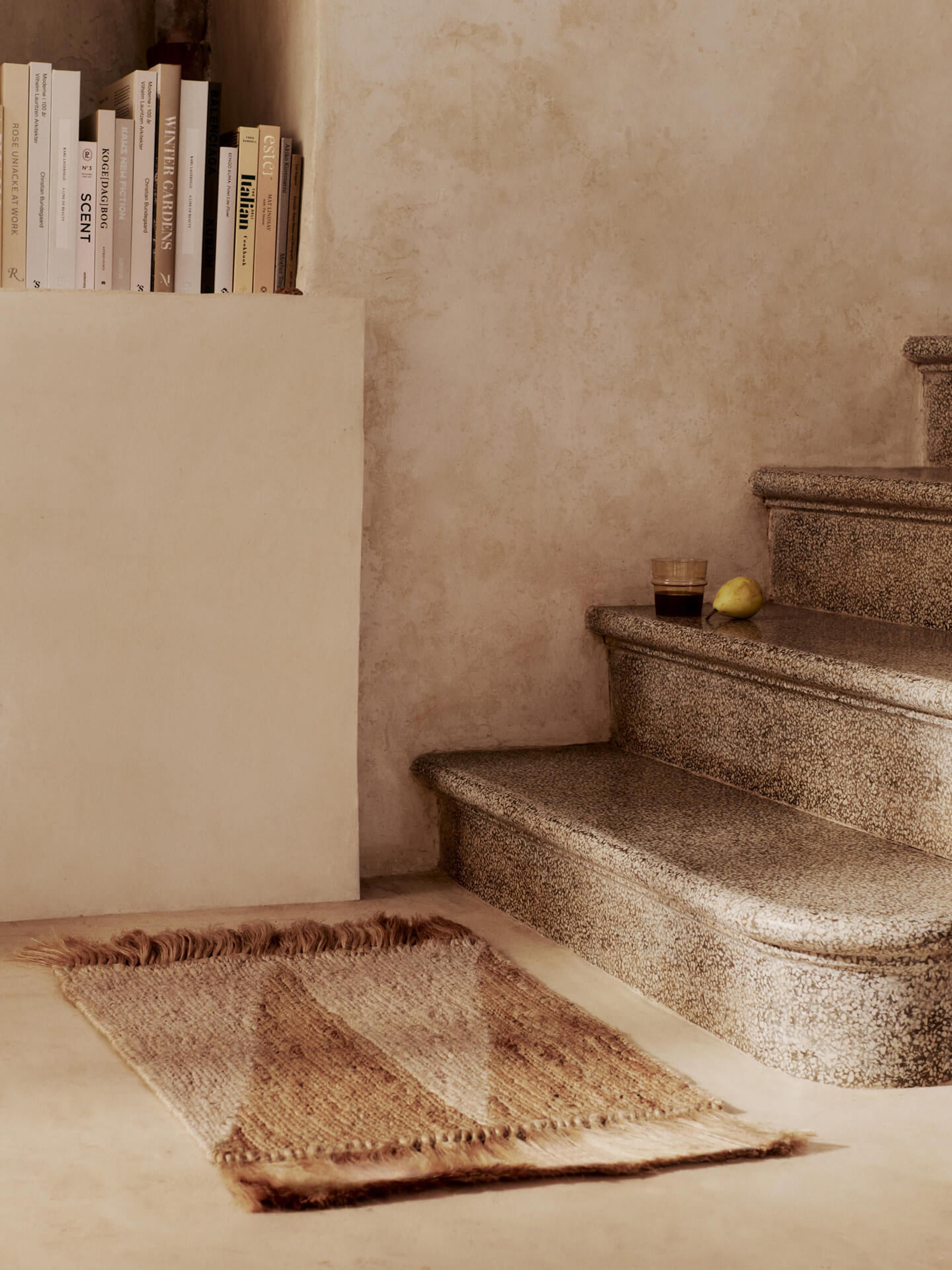 Handgewebte Fußmatte Studie aus Jute