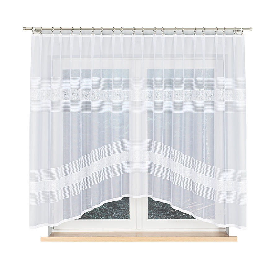 KLAUDYNA - Firanka gotowa żakardowa z podcięciem na dole - 300x160 cm
