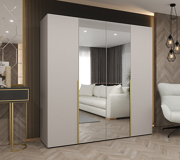 Armoire Alicante 2 a portes battantes H. 202 x L.200 x P. 52, 4 portes