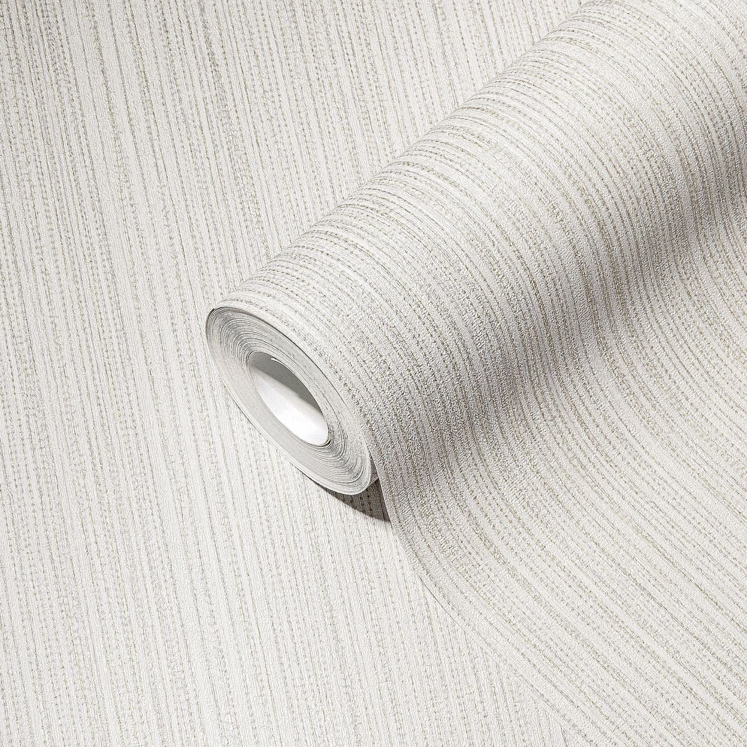 A.S. Création behang effen wit, grijs en goud - 53 cm x 10.05 m - AS-388194