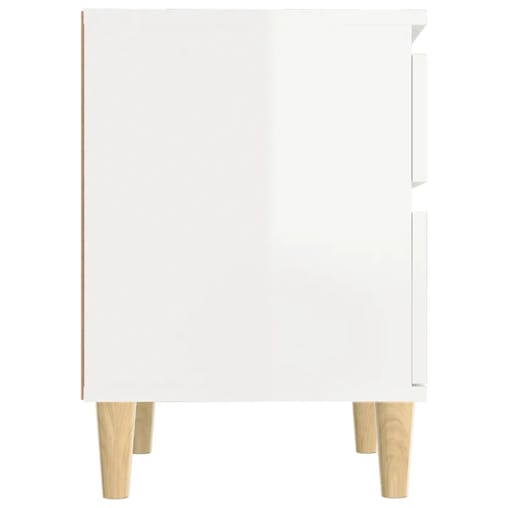 NNEVL Bedside Cabinets 2 pcs High Gloss White 40x35x50 cm