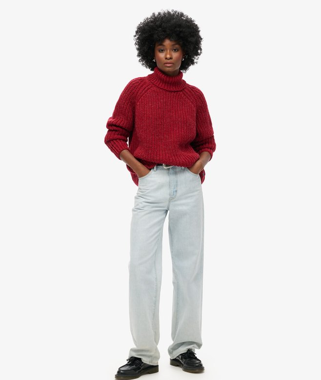 Slouchy Stitch Roll Neck Knit