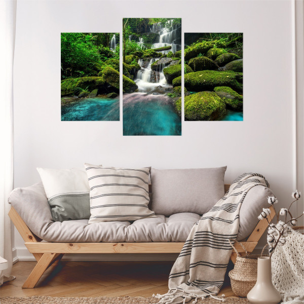 Obraz 3-częściowy Przepiękny wodospad w dżungli 60x40cm
