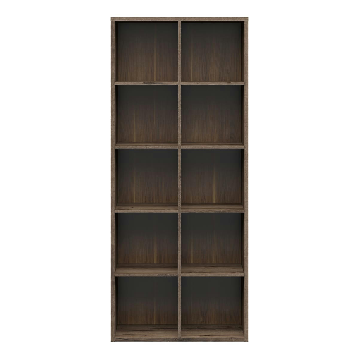 - Bibliothèque 10 cases stratifiés naturel foncé