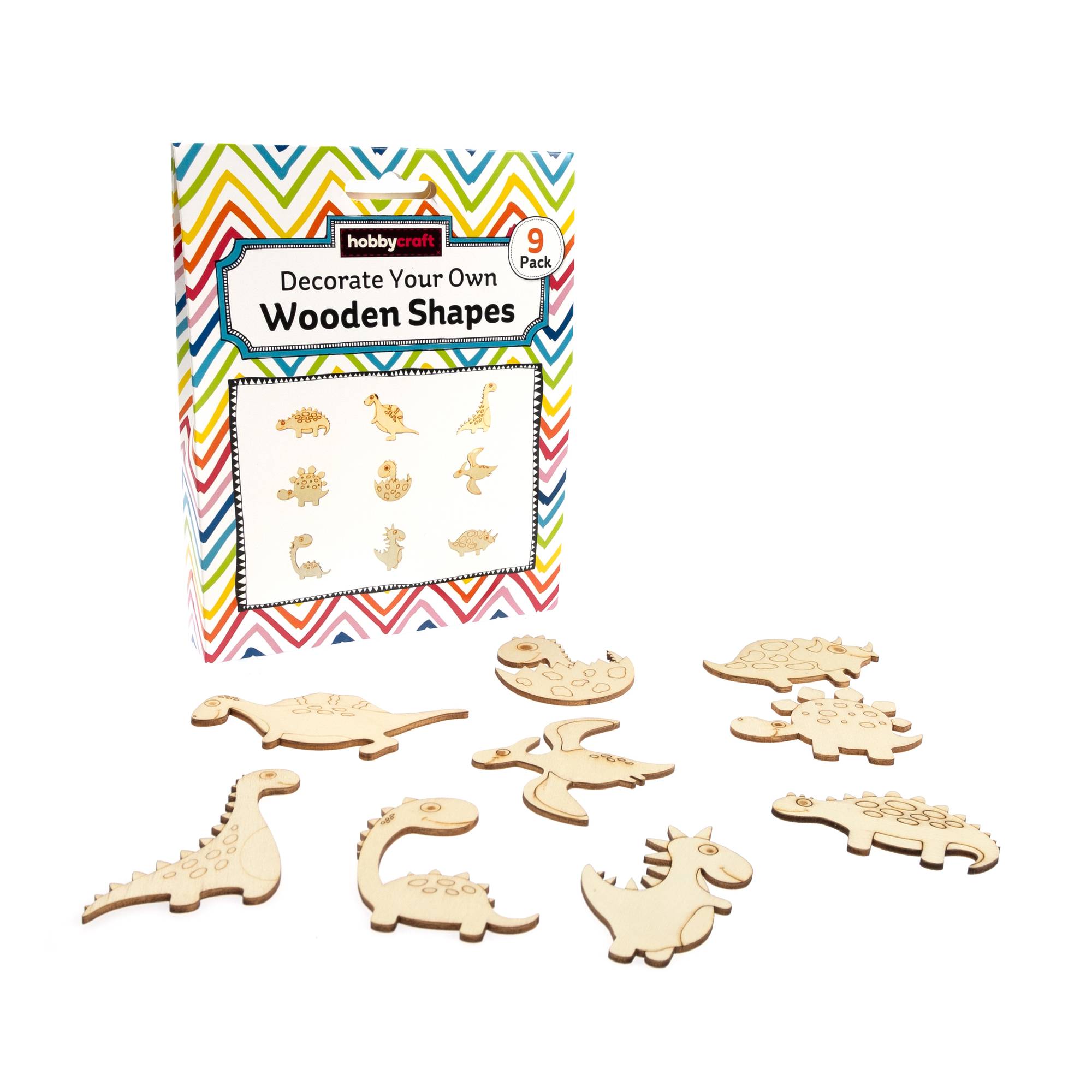 Decorate Your Own Dinosaur Wooden Shapes 9 Pack
