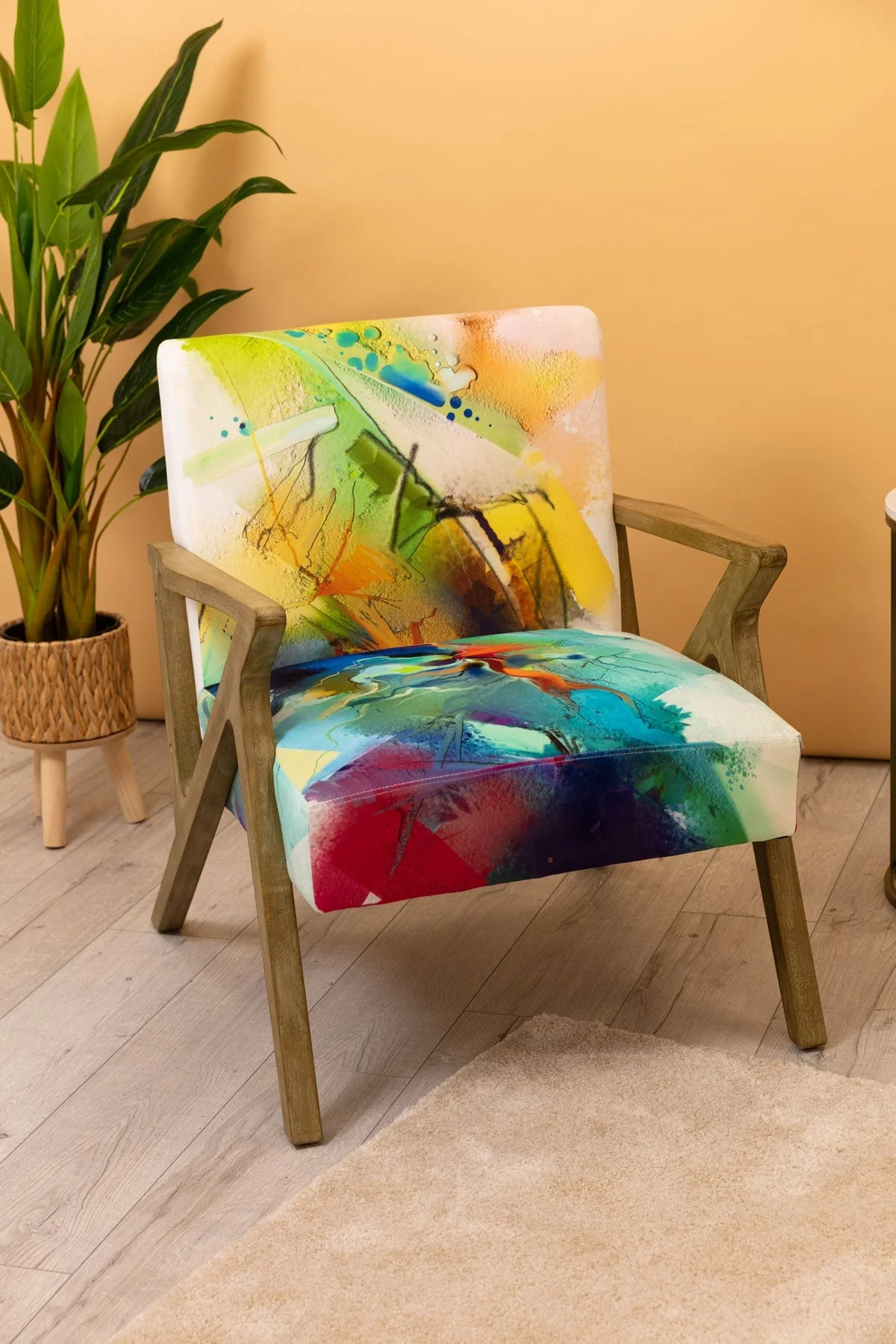 Graphic Upholstered Accent Chair