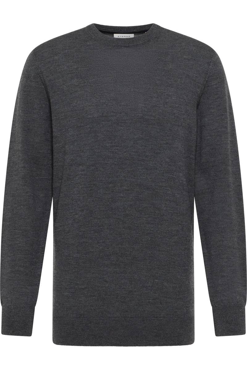 ETERNA Regular Fit Pullover Rundhals anthrazit, Einfarbig