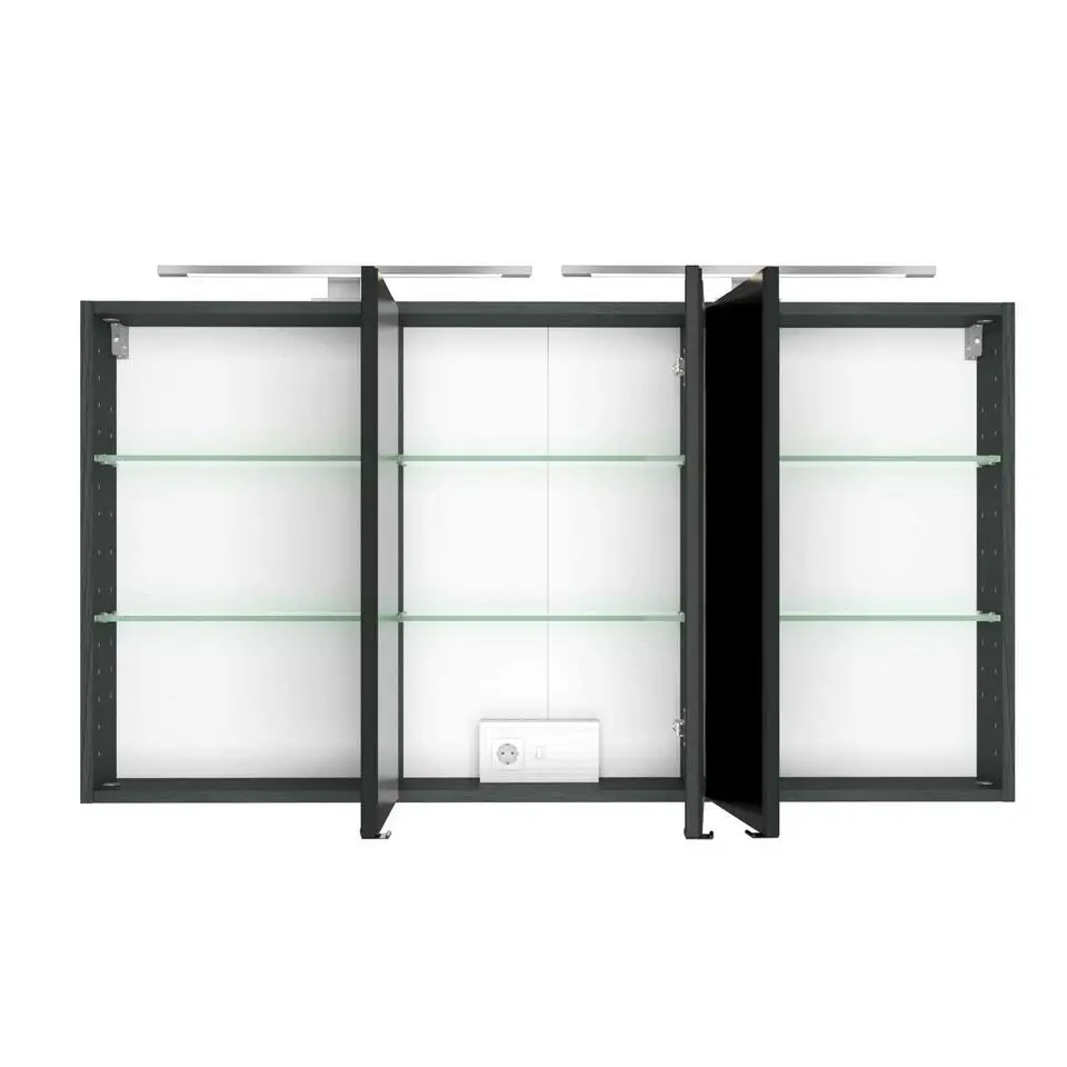 Spiegelkast Lotuk 120cm 3 deuren - grafietgrijs