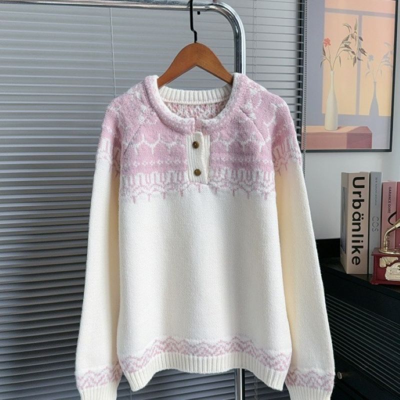 PEACH ACCESSORIES Scandi Style Fairisle Sweater