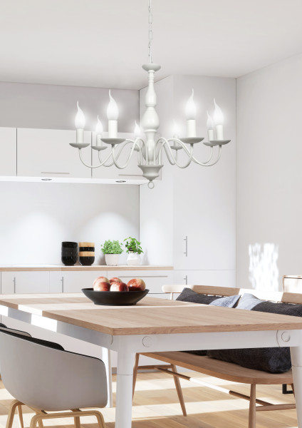 Żyrandol kremowy BELLAGIO 8xE14x40W wym:115x74x74 Candellux