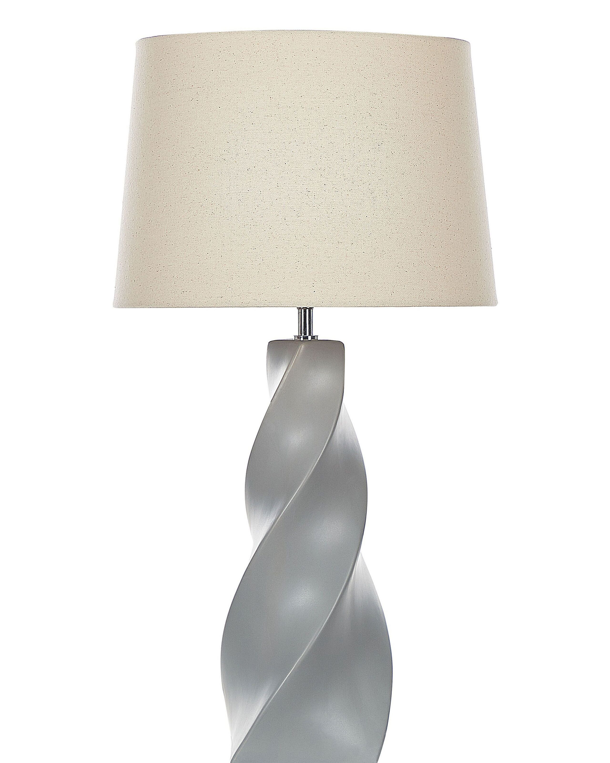 Lampa stołowa lampka nocna nowoczesna szara 71 cm