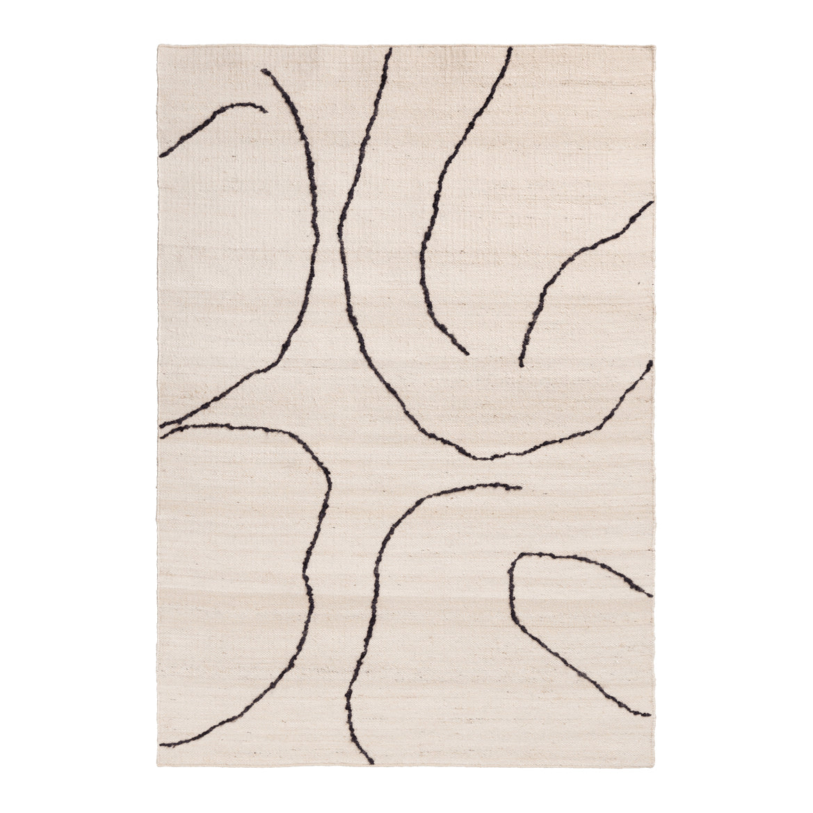 Ferm Living Gesso Jute Vloerkleed 200 x 140 cm - Off-White / Dark fig