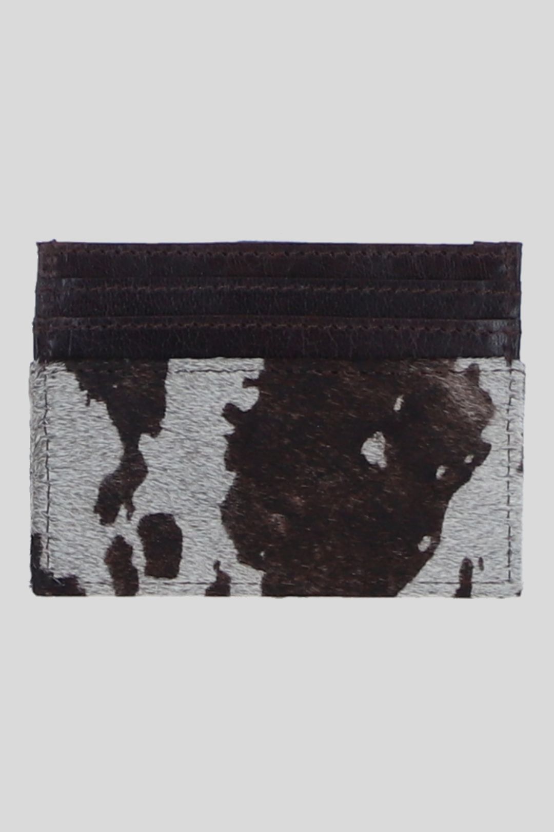 Ashwood Leather Real Leather Hair-on-Hide Cow Print Card Holder Wallet
