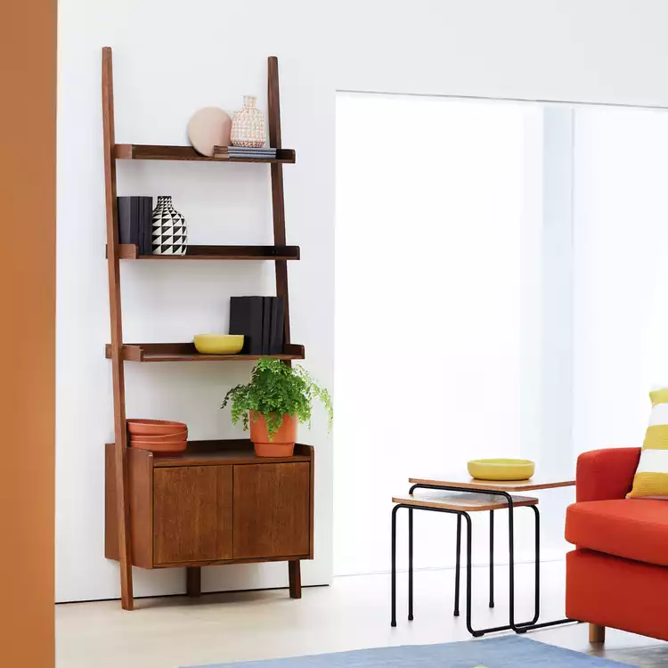 Habitat Jessie 2 Door Ladder Shelf - Walnut