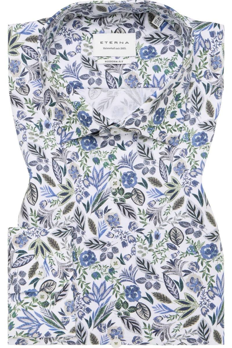 ETERNA Modern Fit Hemd Weiß/Mehrfarbig, Blumen