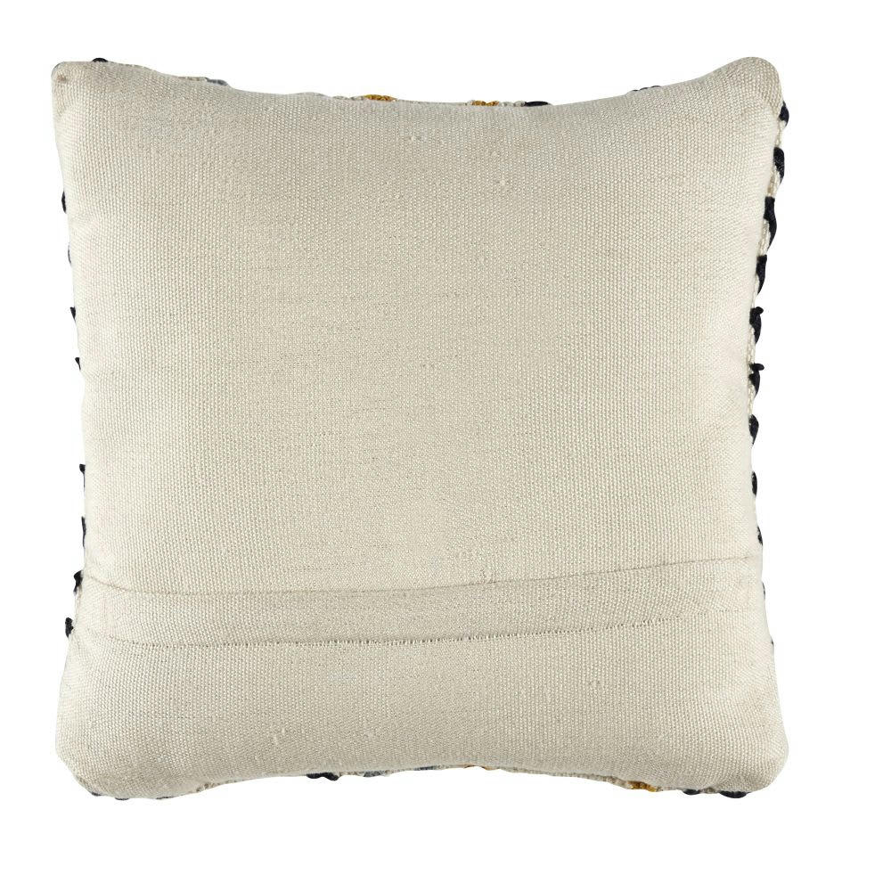 SKYE - Coussin tissé écru motifs graphiques multicolores 45x45