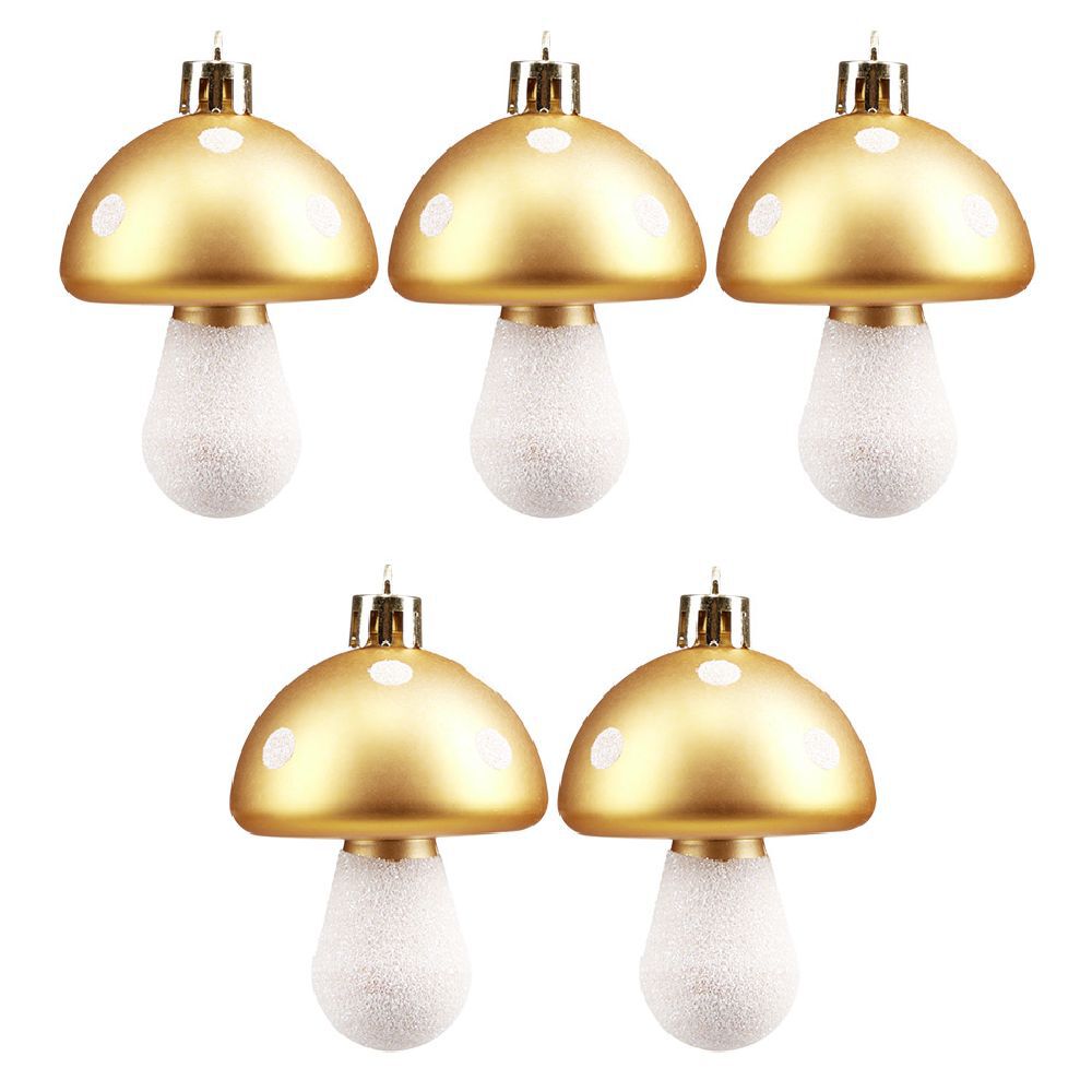 Champignon à suspendre orange et blanc iridescent H.8,5 cm x5