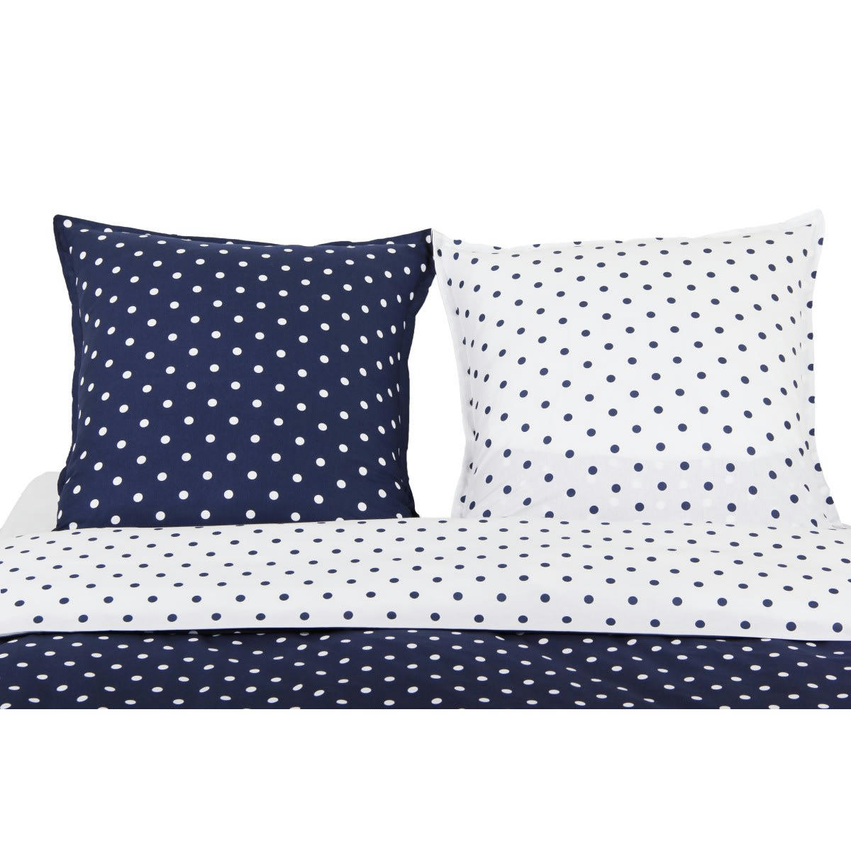 IMPRIMÉ POIS BLEU - Parure de lit 2 personnes housse de couette 200x200 cm+ 2 TO 65x65 cm