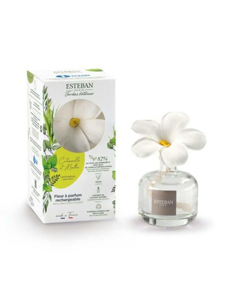 CITRONNELLE ET MENTHE - Fleur à parfum rechargeable citronnelle et menthe 75ml