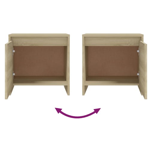 NNEVL Bedside Cabinets 2 pcs Sonoma Oak 45x34x44.5 cm Chipboard