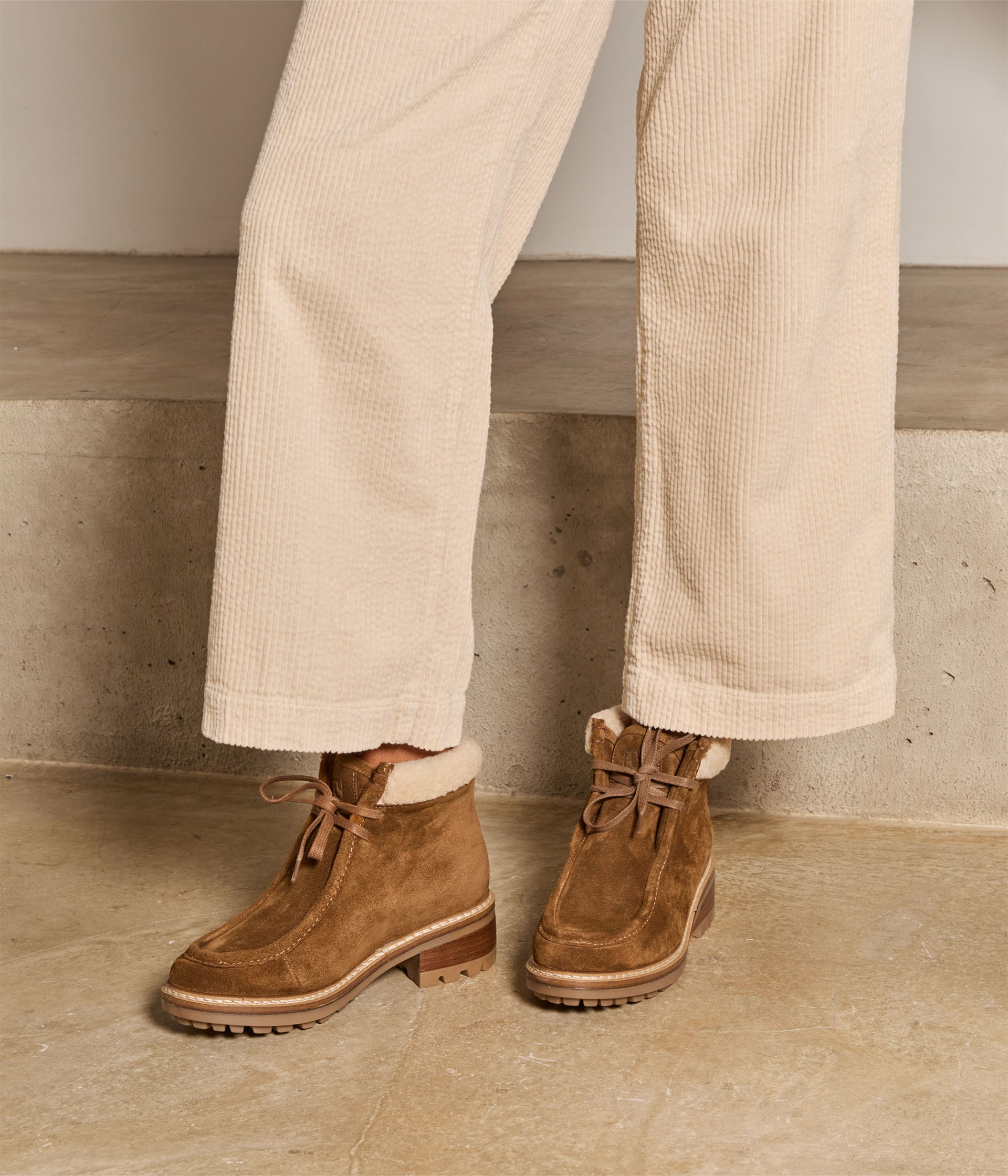 Boots velours tabac Olive