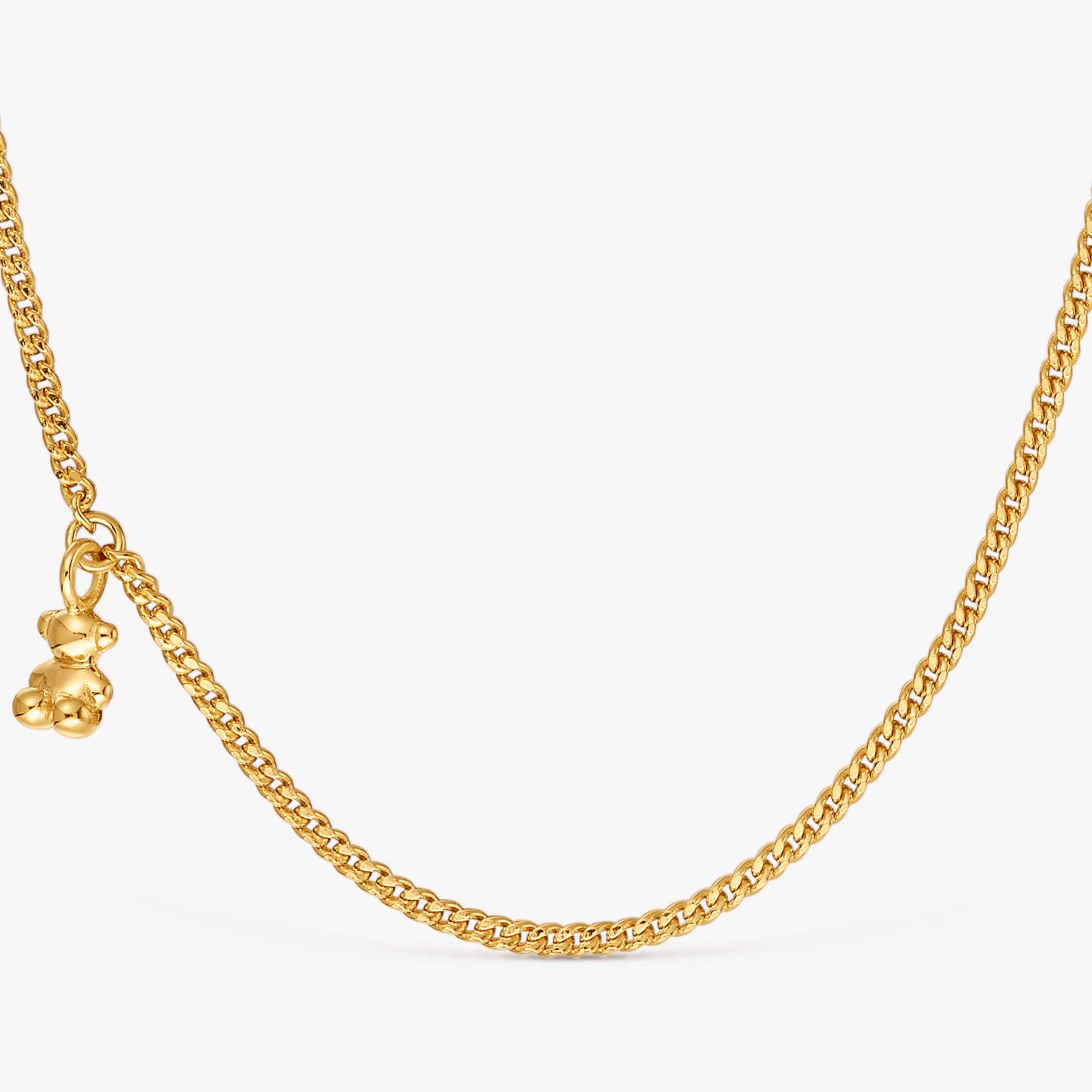 Collar corto barbado con baño de oro 18 kt sobre plata Bold Bear