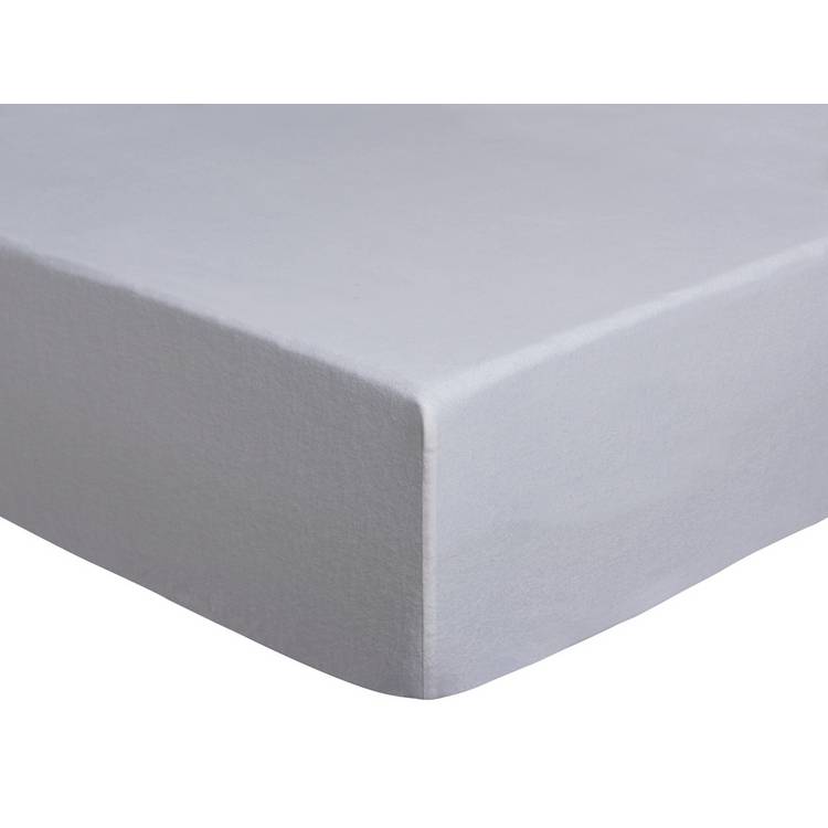Habitat Soft and Cosy Brushed Cotton White Fitted Sheet - S