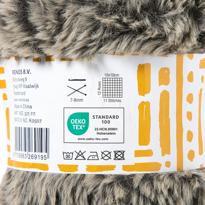 Garen fluffy - zwart/bruin - 100 gram - 60 meter