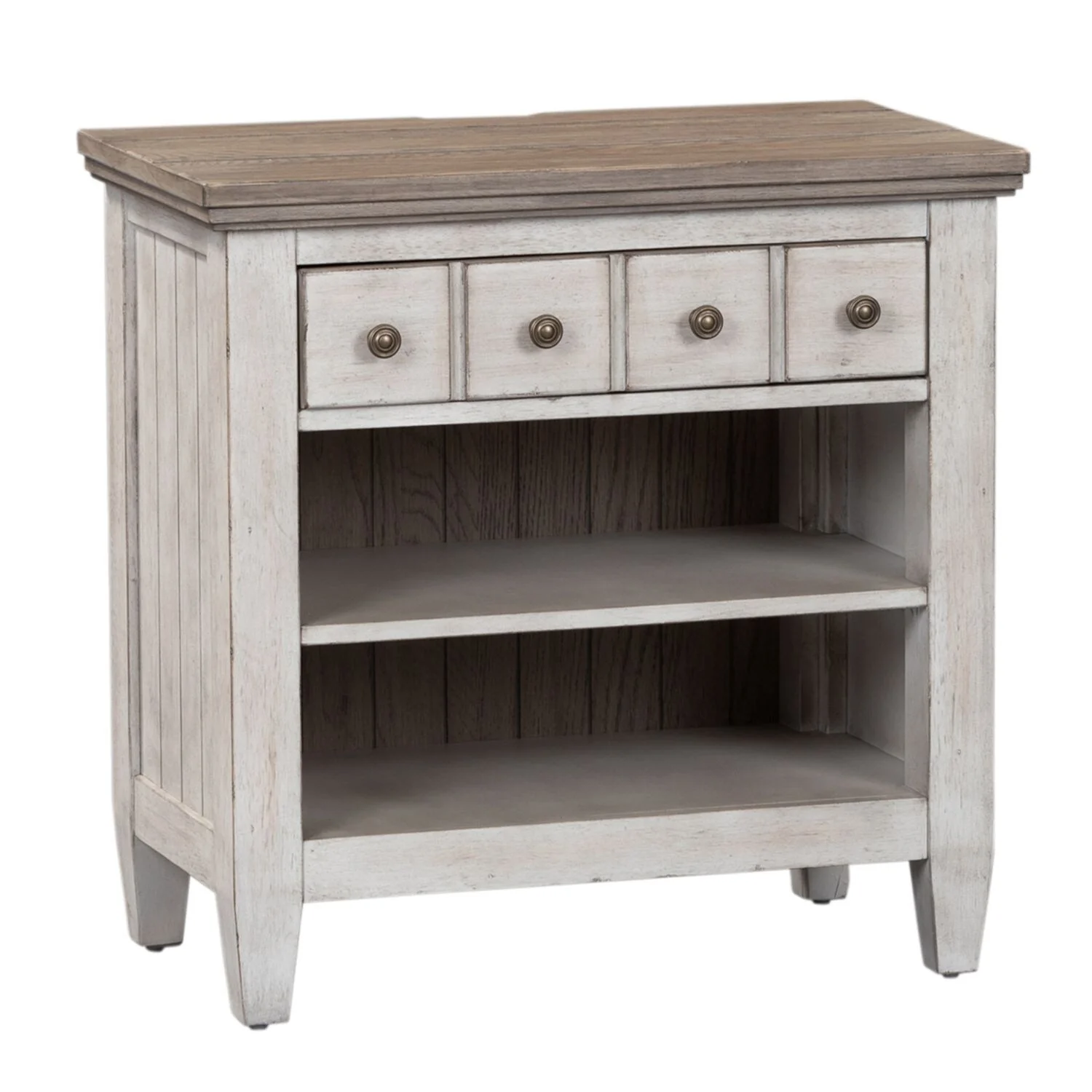 Heartland Antique White 1-Drawer Night Stand Charging Station
