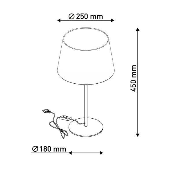 Tischleuchte »Bologna«, BxL: 250 x 250 mm, ohne Leuchtmittel