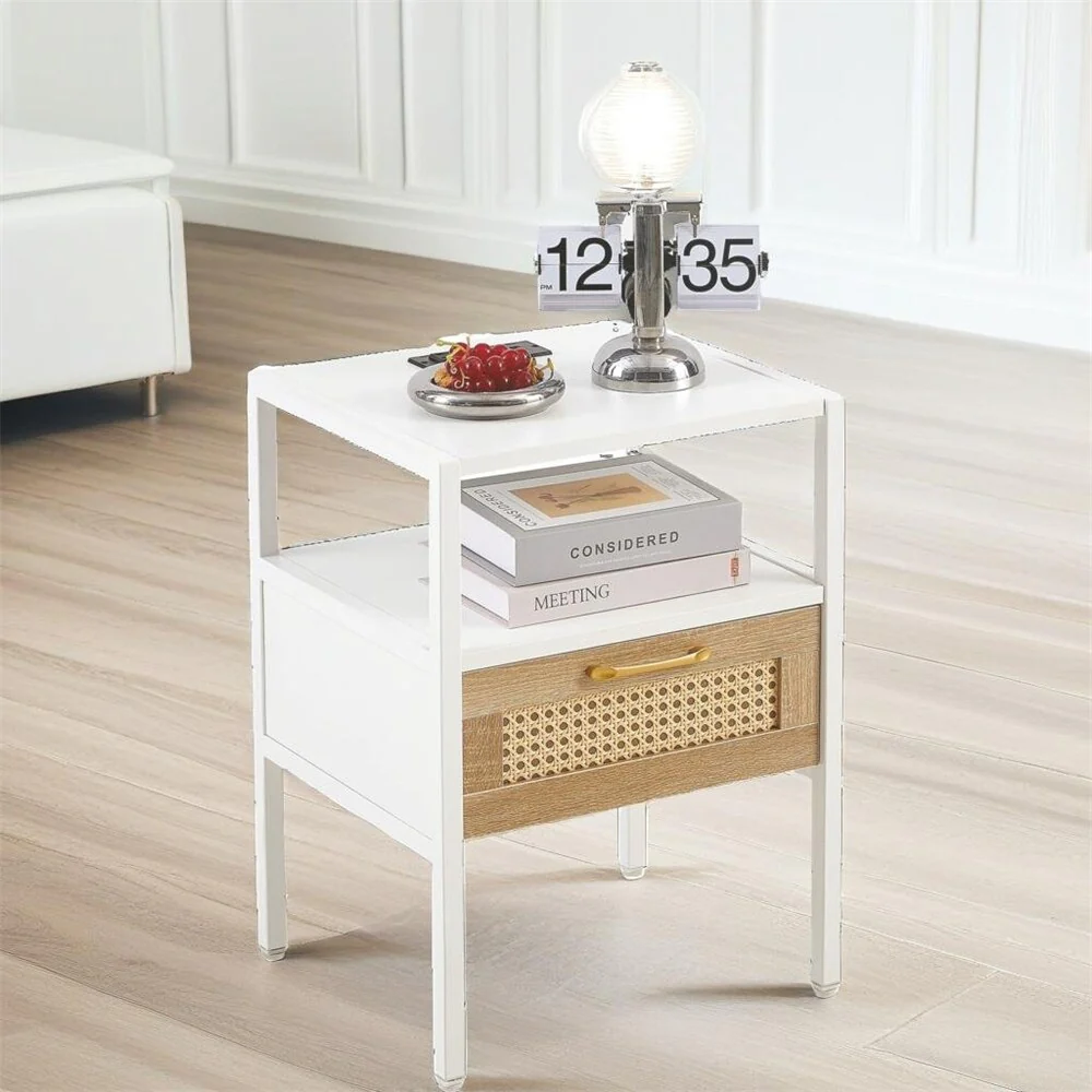 Modern Nightstand with Power Outlet and USB Ports