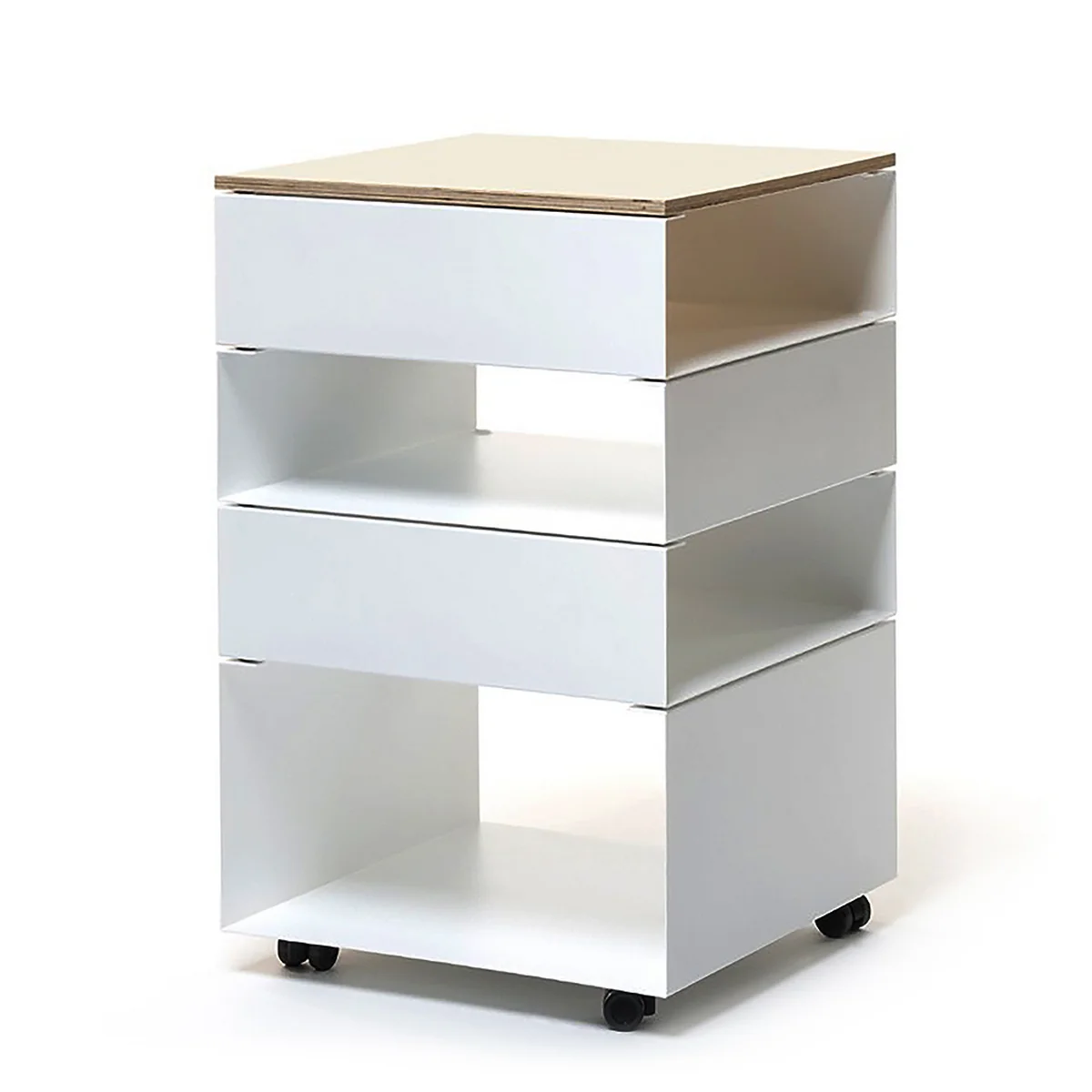 vonbox - Rollcontainer Rolf, weiß (RAL 9016)