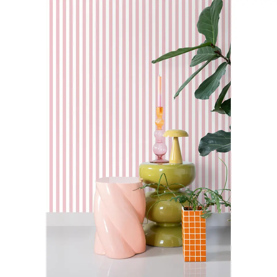 ESTAhome behang strepen roze en wit - 53 cm x 10.05 m