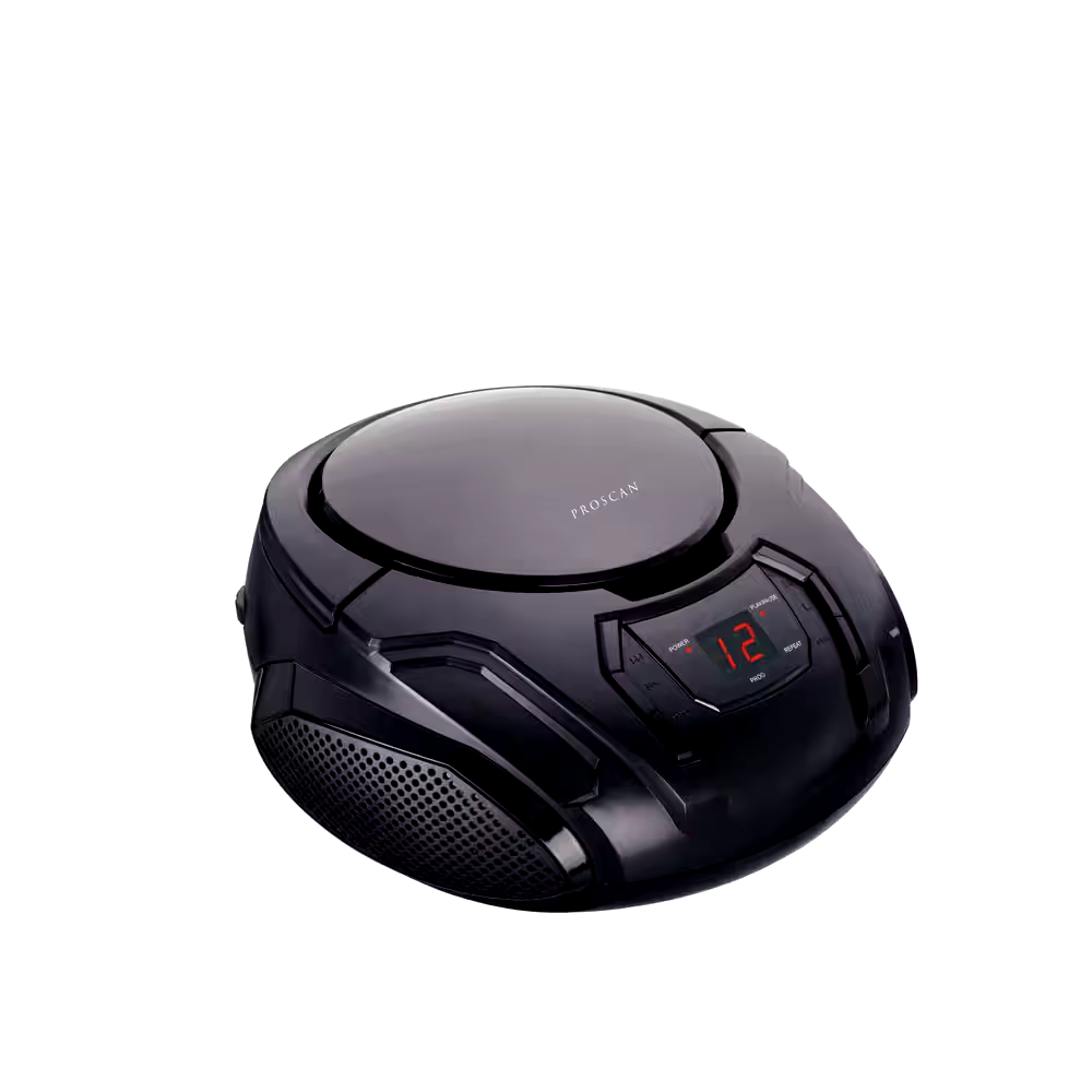 Proscan SRCD261B-BLK Portable CD Player Boombox Stereo w/ AM/FM Radio & AUX-IN