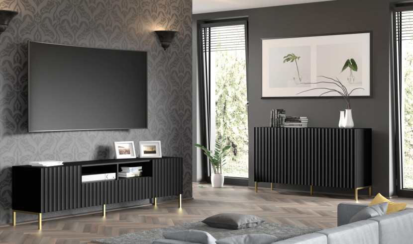 Stolik kawowy WAVE 90x60 cm frez czarny mat